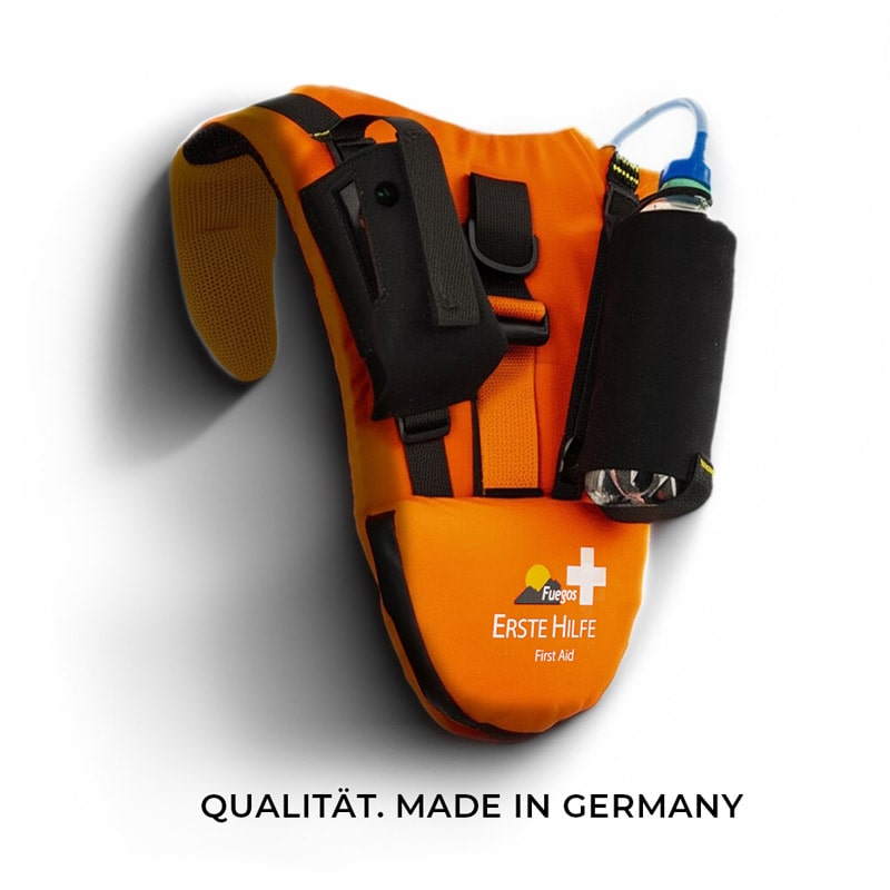 Forstgürtel Set für Forstwirte – ergonomisches Schultertragesystem mit Erste-Hilfe-Modul und Flaschenhalter</p>
<p>